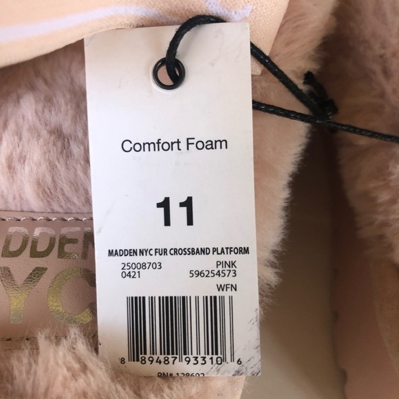 Madden NYC Women’s Barbiecore Faux Fur Crossband Slingback Platform  Slippers 11 - Picture 7 of 10